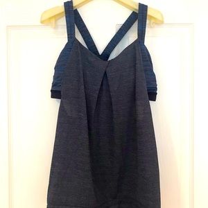 Lulu Workout Shirt Tank Top over Builtin Support Bra